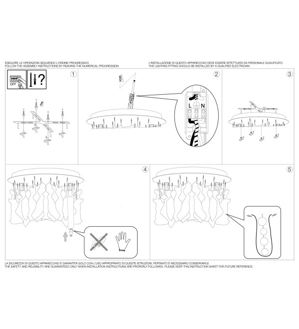 Люстра потолочная Ideal Lux Neve PL15 Хром G9 030784