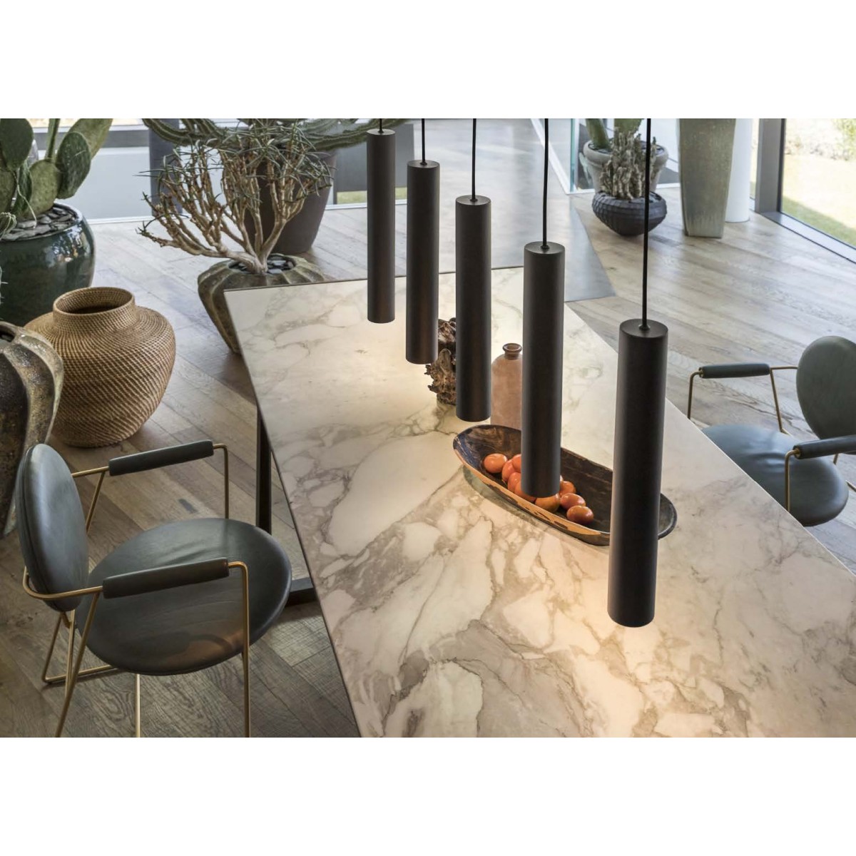 Светильник подвесной Ideal Lux Look SP1 Round D60 H400 Серебро GU10 141800