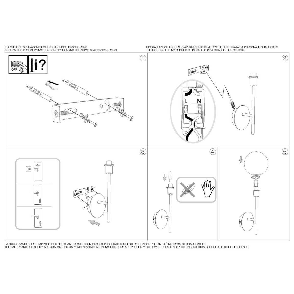 Светильник настенный Ideal Lux Maracas AP1 G4 Латунь 200330