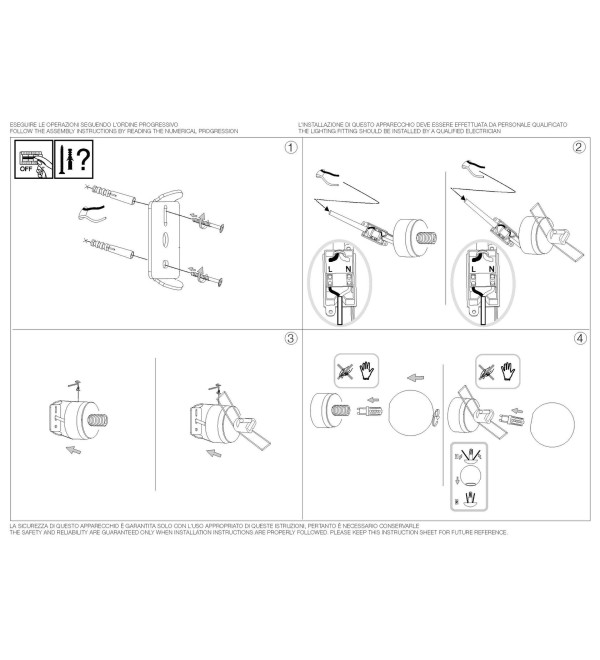 Светильник настенный Ideal Lux Perlage AP1 Серый G9 292403