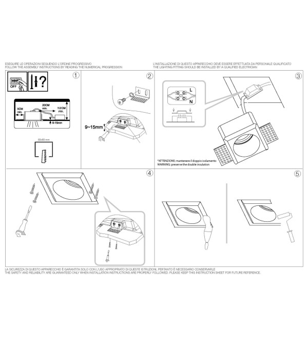 Светильник встраиваемый Ideal Lux Samba FI D55 Round Белый гипс GU10 230580