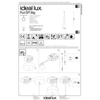 Светильник подвесной Ideal Lux Flut SP1 Big E27 Черный 035680