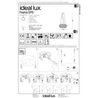 Люстра подвесная Ideal Lux Pasha SP6 Хром T14 082158