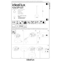 Светильник подвесной Ideal Lux Yurta SP1 D21 Белый E27 285146