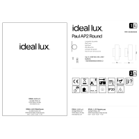 Светильник настенный Ideal Lux Paul AP2 Round Белый G9 060620