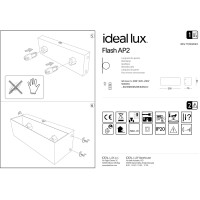 Светильник настенный Ideal Lux Flash АР2 Хром G9 007397
