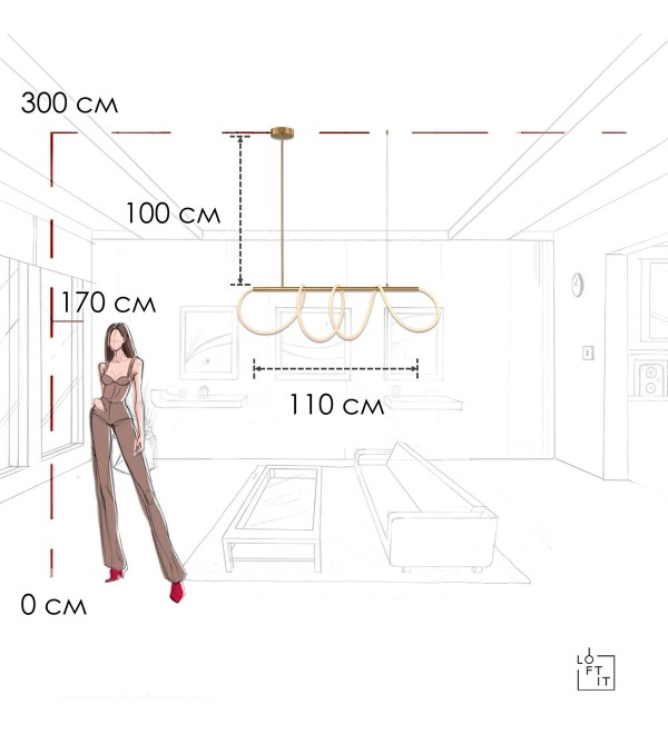 Подвесной светильник LOFT IT Thread 10388P/A Brass
