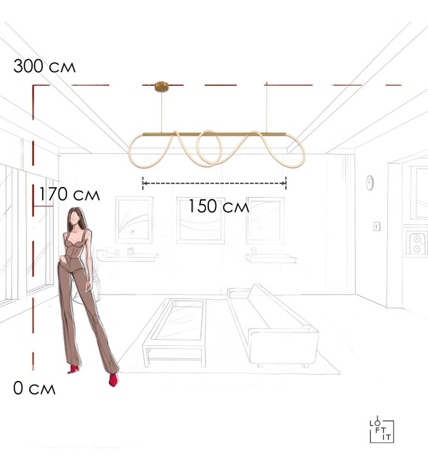 Подвесной светильник LOFT IT Thread 10388P/B Brass