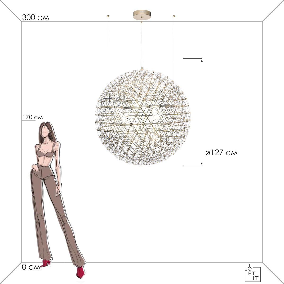 Подвесной светильник LOFT IT Raimond 9027-127 Gold