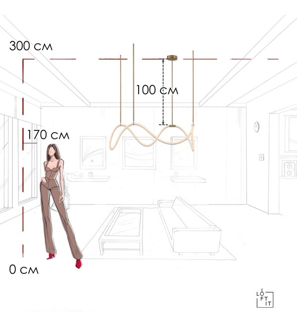 Подвесной светильник LOFT IT Thread 10388P/C Brass