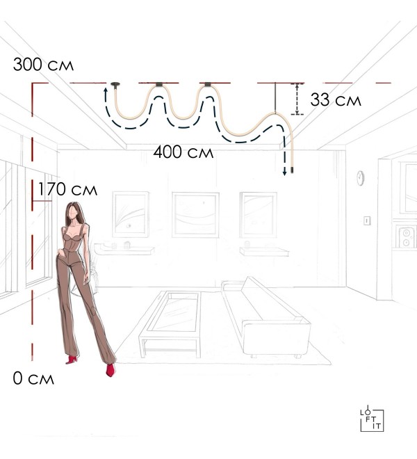 Потолочный светильник LOFT IT Thread 10388B Black