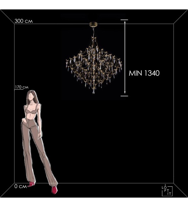 Подвесной светильник LOFT IT Mira 10259/1000 Gold Asfour