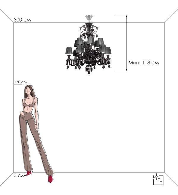 Подвесной светильник LOFT IT Zenith 10210/12 Black