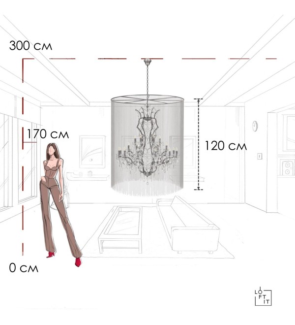 Подвесная люстра LOFT IT Vaille Crystal 10450/1200