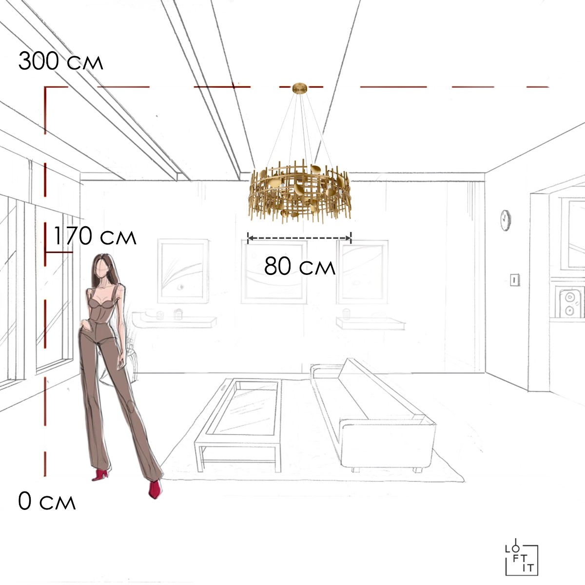 Подвесной светильник LOFT IT Escama 10396/800C