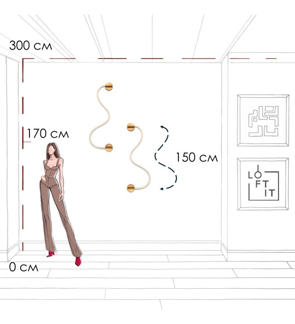 Настенный светильник LOFT IT Thread 10388W Brass