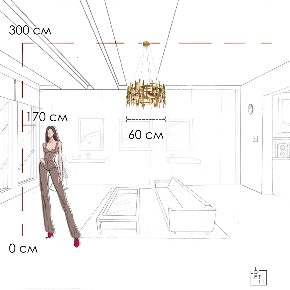 Подвесной светильник LOFT IT Escama 10396/600C