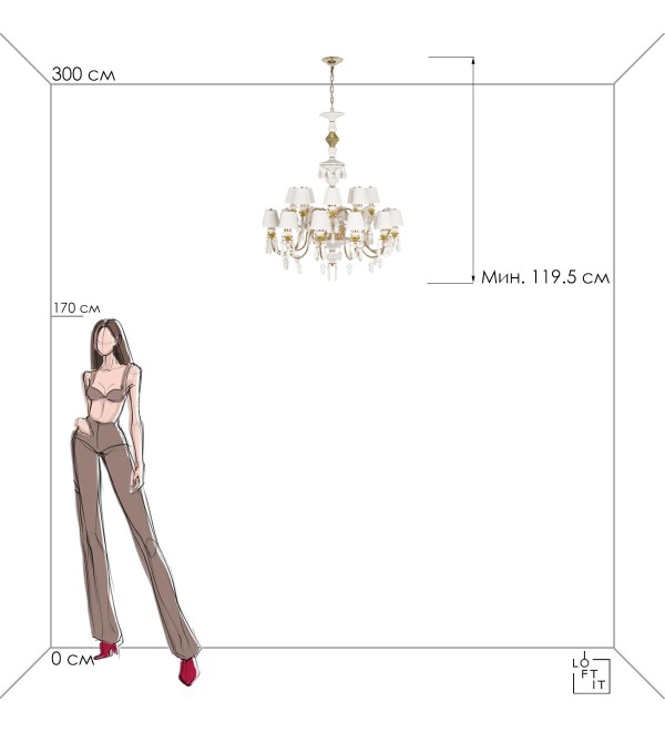 Подвесной светильник LOFT IT Grace 10203/12+8 White