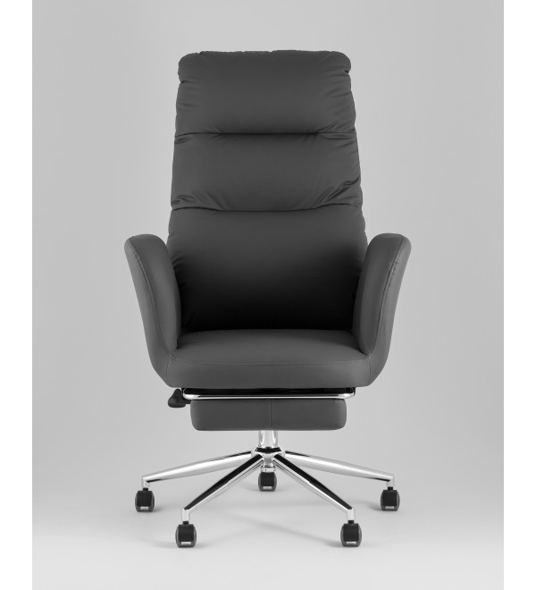 Кресло руководителя TopChairs Solid NC с оттоманкой серый