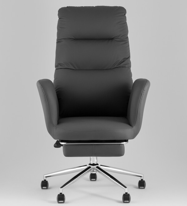 Кресло руководителя TopChairs Solid NC с оттоманкой серый