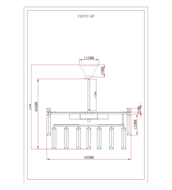 Люстра подвесная Moderli V10737-6P Crystal