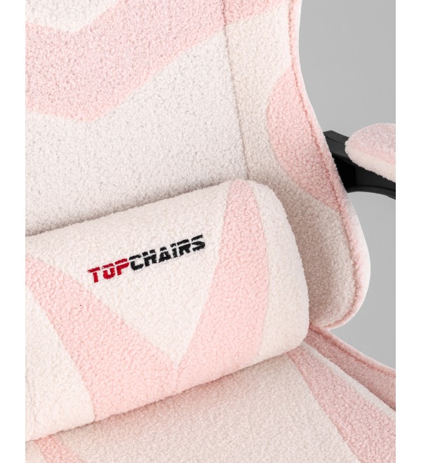 Кресло спортивное TopChairs MG-7019 букле бело-розовый