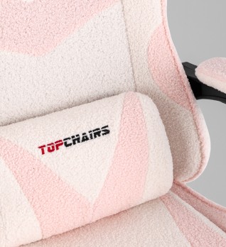 Кресло спортивное TopChairs MG-7019 букле бело-розовый
