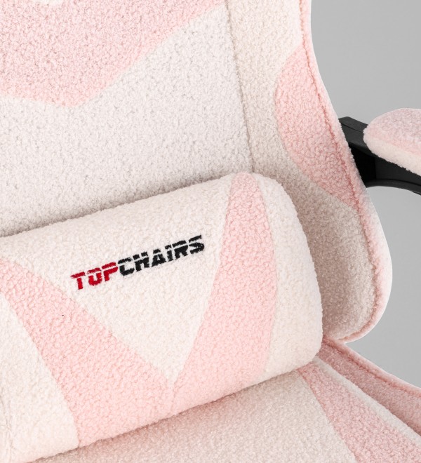 Кресло спортивное TopChairs MG-7019 букле бело-розовый