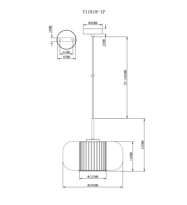 Светильник подвесной Moderli V11818-1P Ember