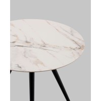 Стол Ники круглый столешница керамика Ice Jade 800