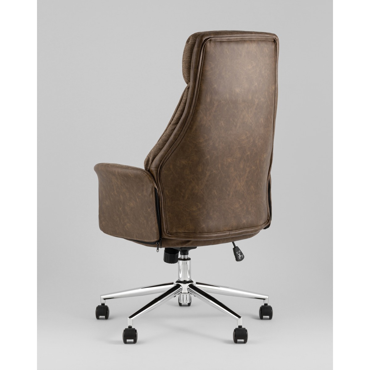 Кресло офисное TopChairs Neoma коричневый экокожа ткань
