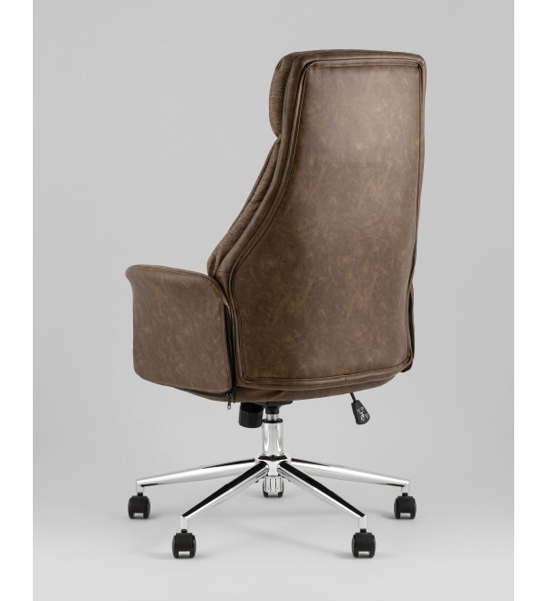 Кресло офисное TopChairs Neoma коричневый экокожа ткань