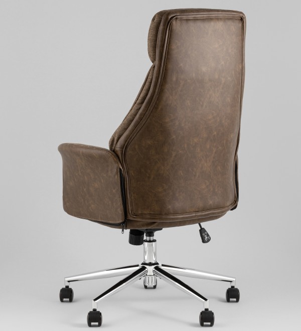 Кресло офисное TopChairs Neoma коричневый экокожа ткань