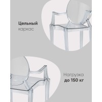 Стул Victoria Ghost с подлокотниками прозрачный