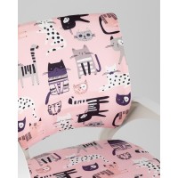 Кресло офисное TopChairs Simple SN Junior принт Pink Cats пластик белый