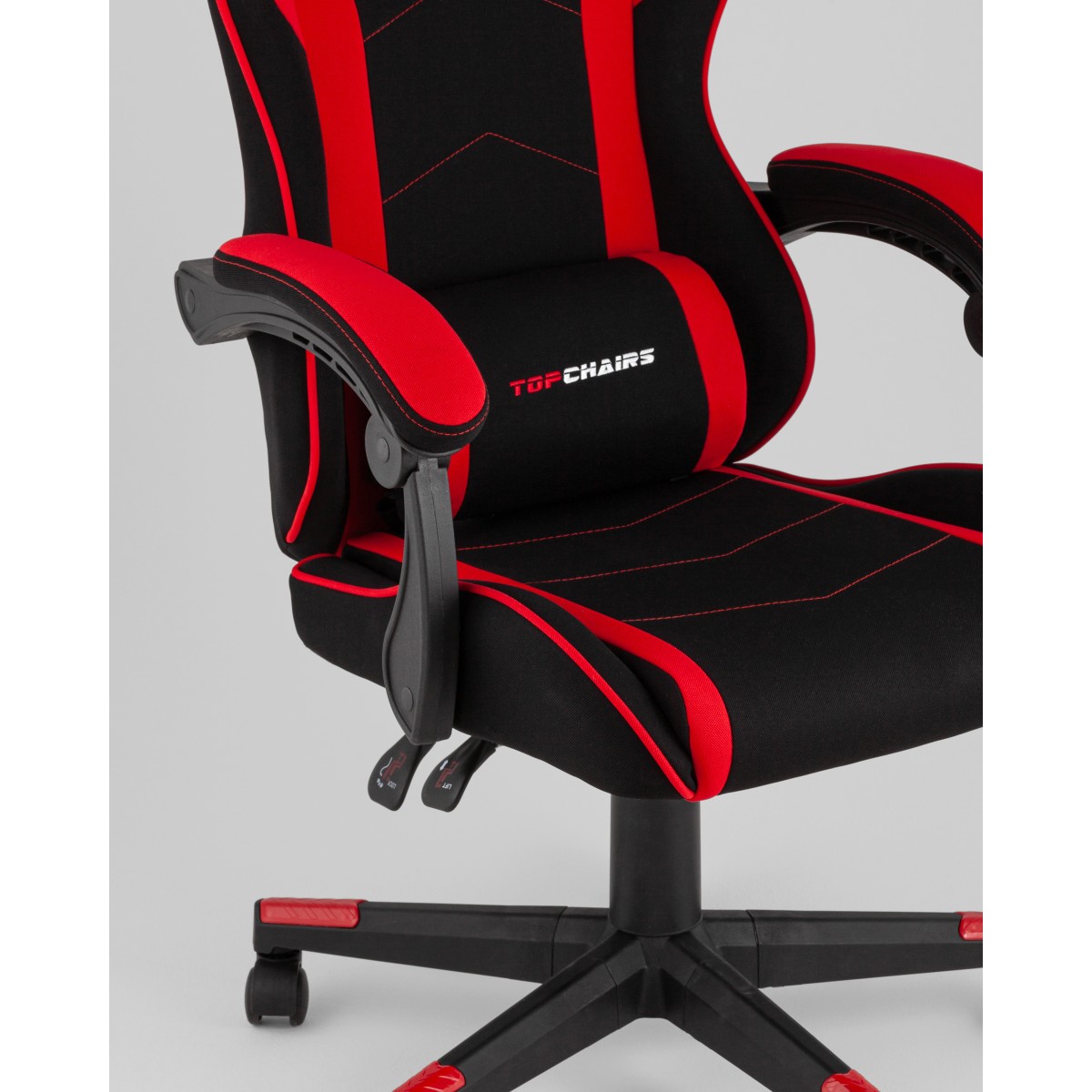 Кресло спортивное TopChairs Shadow ткань черно-красный
