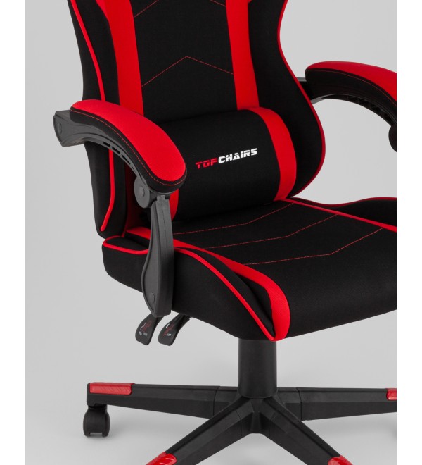 Кресло спортивное TopChairs Shadow ткань черно-красный
