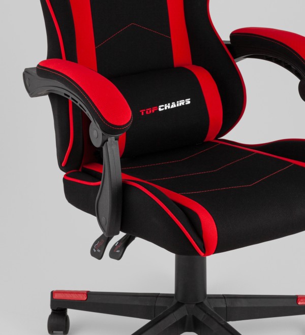 Кресло спортивное TopChairs Shadow ткань черно-красный