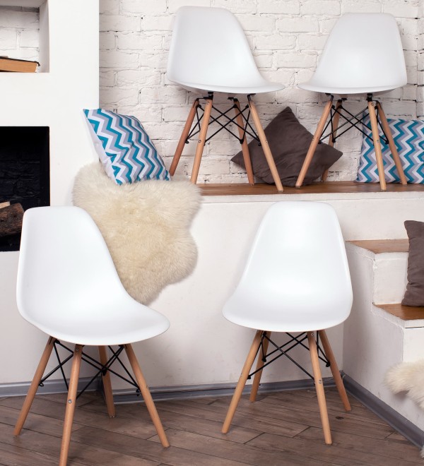 Стул Eames Style DSW белый x4 (разборный каркас)