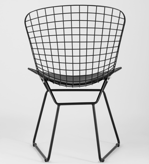 Стул обеденный Bertoia черный с черной подушкой 4 шт
