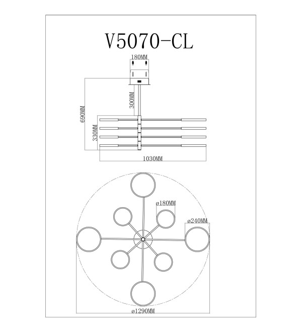 Светодиодная люстра на штанге Moderli V5070-CL Run