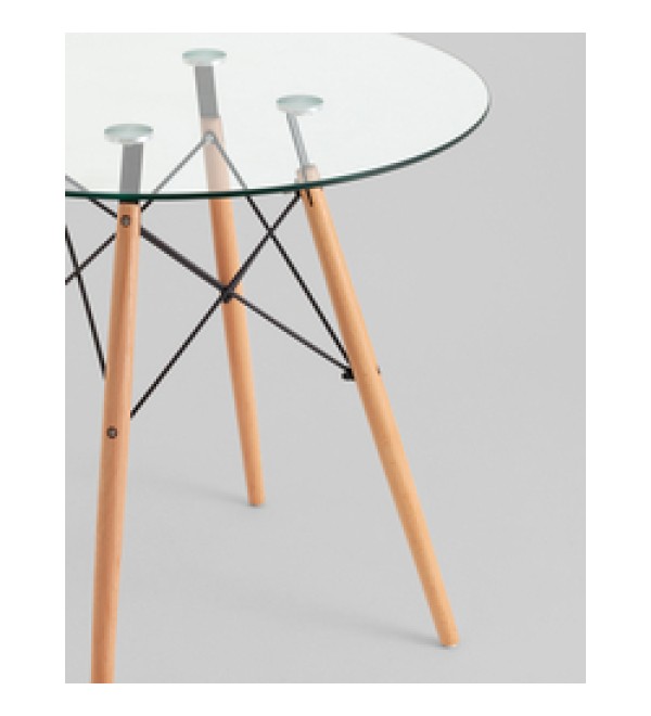 Стол Eames DSW NEW D80 стеклянный
