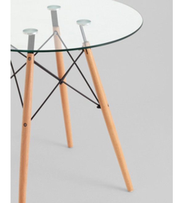 Стол Eames DSW NEW D80 стеклянный