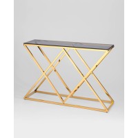 Консоль ИНСИГНИЯ 115*30 золото стекло smoke