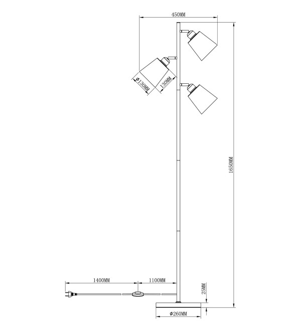Торшер Moderli V3050-3F Floor