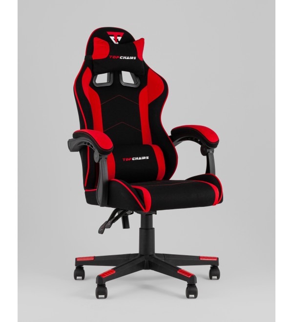 Кресло спортивное TopChairs Shadow ткань черно-красный