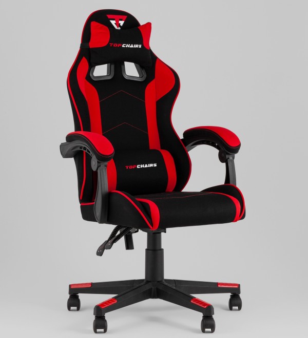 Кресло спортивное TopChairs Shadow ткань черно-красный
