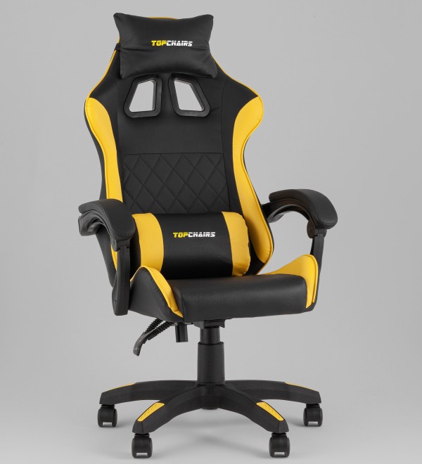 Кресло спортивное TopChairs MG-7043 черно-жёлтый