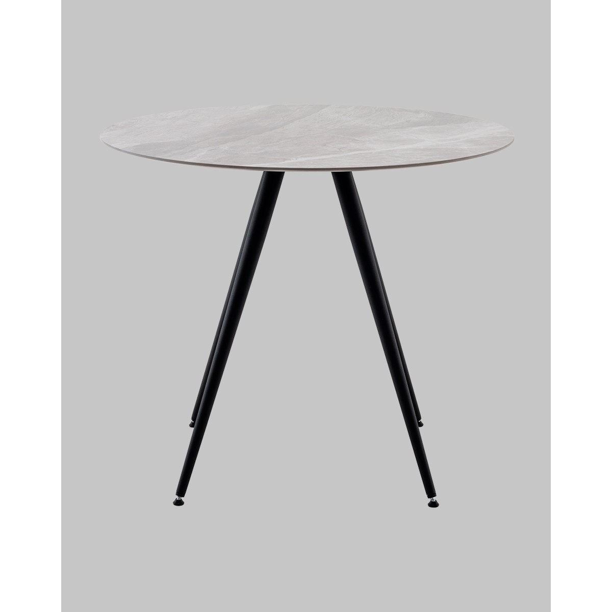 Стол Ники круглый столешница керамика Italian light grey 900