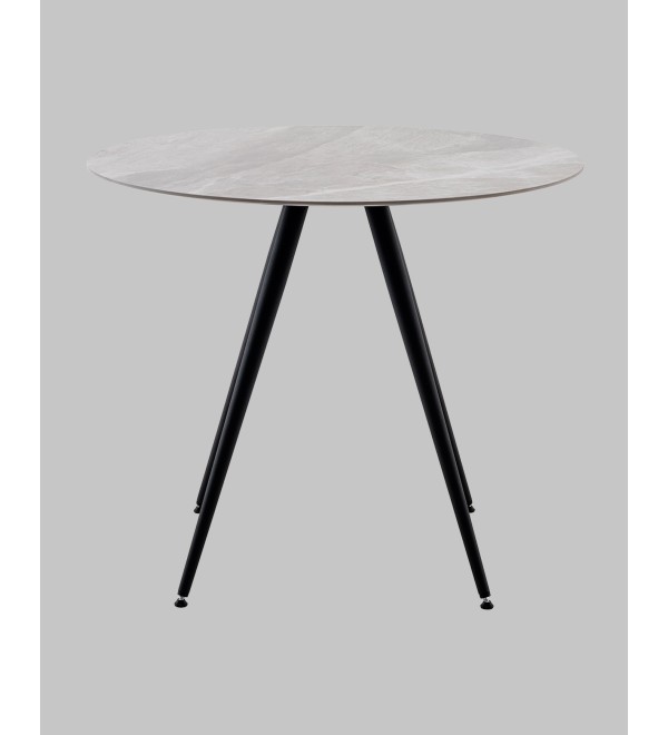 Стол Ники круглый столешница керамика Italian light grey 900
